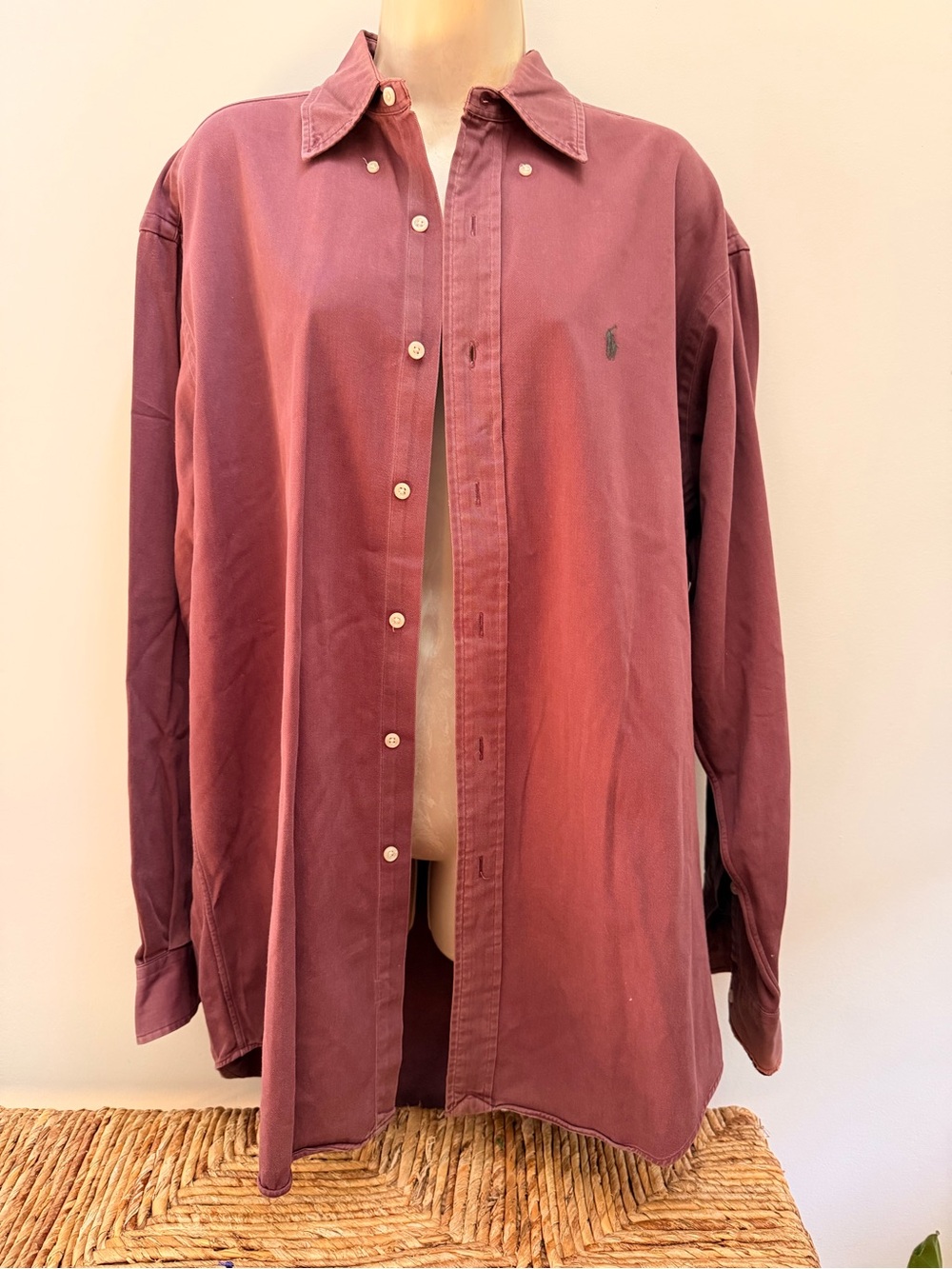 Ralph Lauren Mauve Blaire Cotton Button-Up Shirt